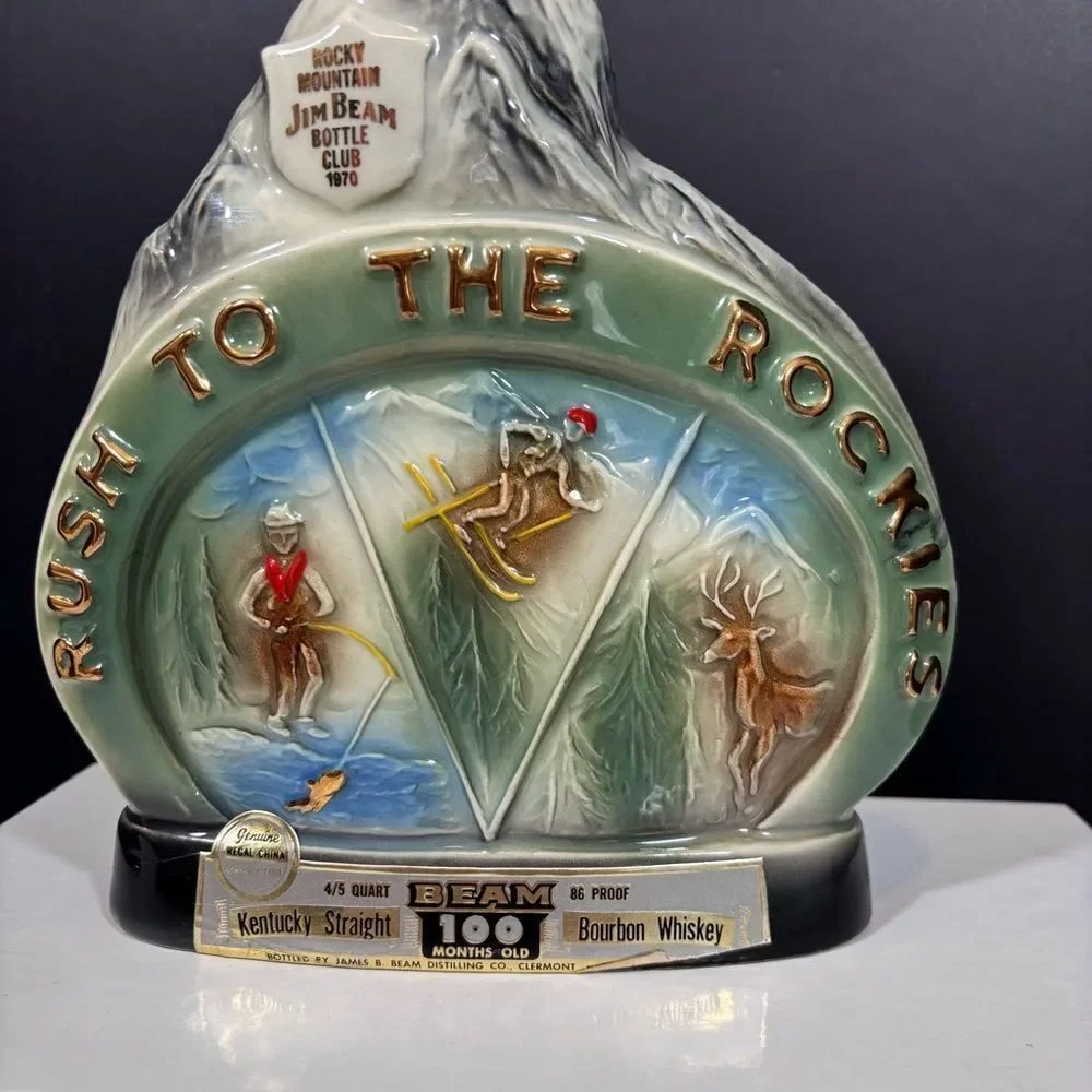 Jim Beam EMPTY Rush to the Rockies 1970 Bourbon Whiskey Decanter